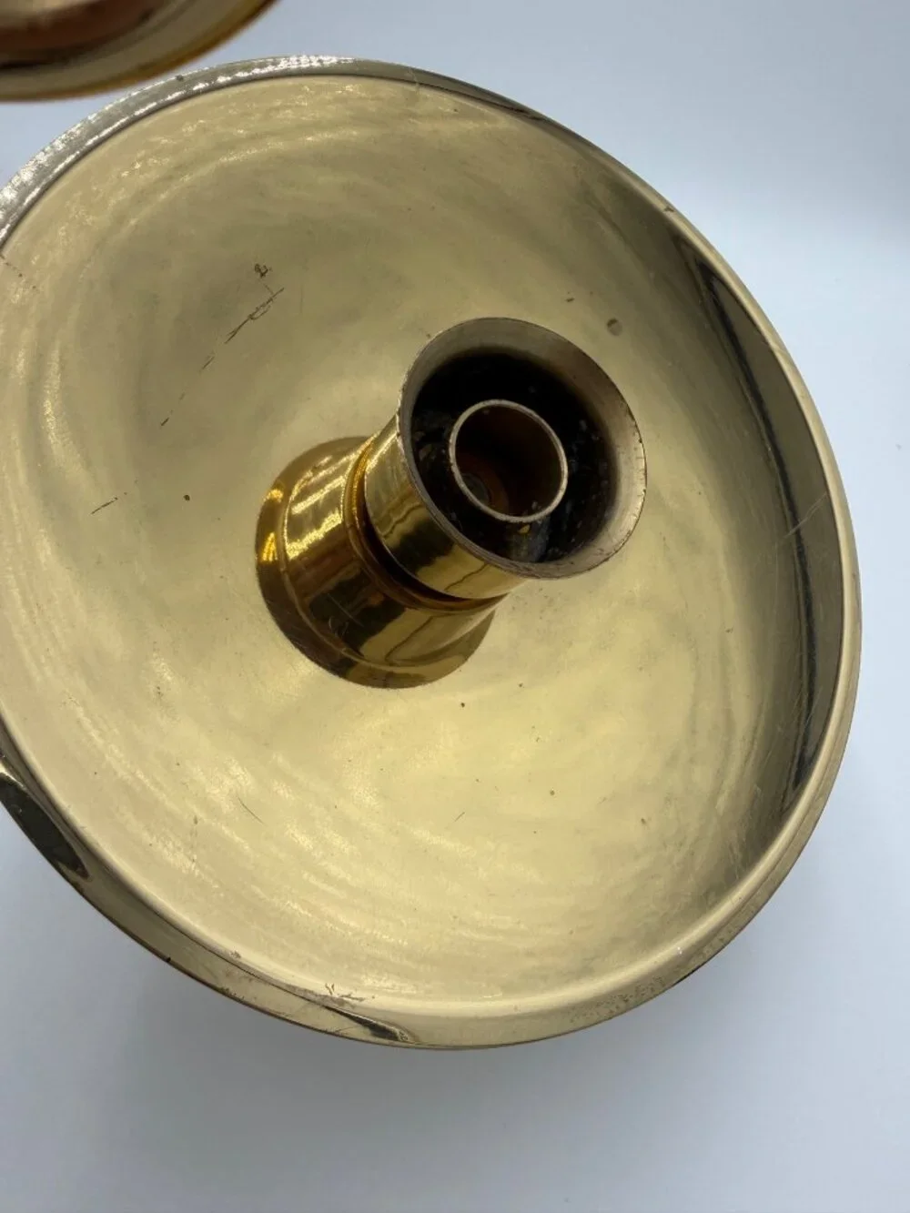 Vintage Baldwin Brass Chamberstick Candle Holder Large Swirl Handle